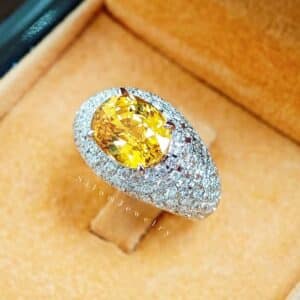 แหวนพลอยบุษราคัมเพชรแน่นๆ by Silom Jewelry - Image 3
