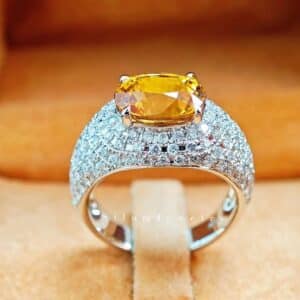 แหวนพลอยบุษราคัมเพชรแน่นๆ by Silom Jewelry - Image 4